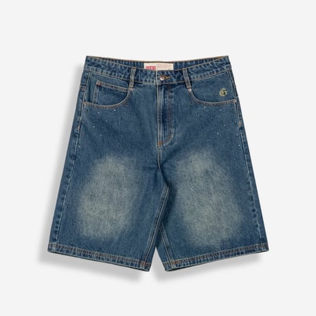 GRIMEY CHIEF WATCHER BAGGY DENIM SHORTS (WASHED SAGE BLUE)｜グライミー チーフウォッチャー バギーデニムショーツ（ウォッシュドセージブルー）