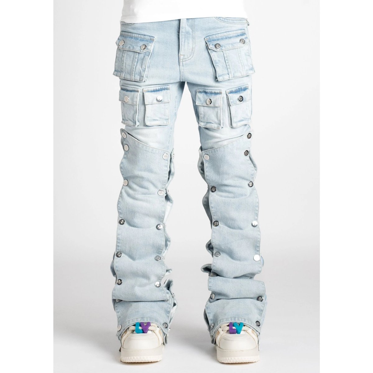 ☆GUAPI グアピ アクアブルーカーゴスタックデニム レディース☆ GUAPI Aqua Blue Stacked Premium Denim (Aqua Blu