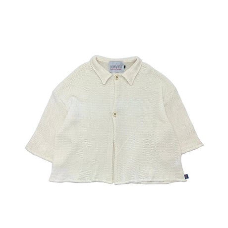 JOHN SOFIA Popcorn Knit Shirt (Off White)｜ジョンソフィア ポップコーンニット シャツ（オフホワイト）