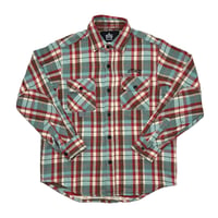 ATTACK ORIGINAL ARCH LOGO HEAVY FLANNEL SHIRTS (MINT)｜アタックオリジナル アーチロゴ ヘビーフランネルシャツ（ミント）