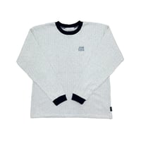 JOHN SOFIA Texture Border Linger Longsleeve Tee (Grey) | ジョン ソフィア テクスチャー ボーダー リンガー ロングスリーブ ティー (グレー)