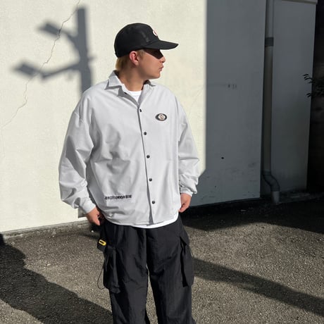 JOHN SOFIA Logo Squares LS Shirt (White)｜ジョンソフィア ロゴスクエアーズ ロングスリーブシャツ（ホワイト）