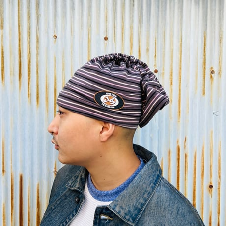 JOHN SOFIA Border Tube Beanie (Gray&BlackWhitePink)｜ジョンソフィア ボーダー チューブ ビーニー（グレー＆ブラック・ホワイト・ピンク）