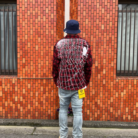 REVENGE EMBSPIDER FLANNEL (RED)｜リベンジ EMBスパイダー フランネル（レッド）