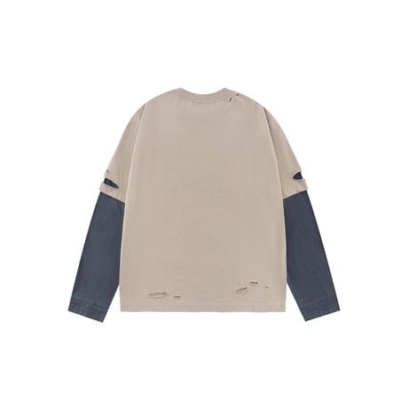 SUPPLIER Dusty Iron Cross Layered Long Sleeve Tee (BEIGE)｜サプライヤー ダスティアイアン クロス レイヤード ロングスリーブティー（ベージュ）