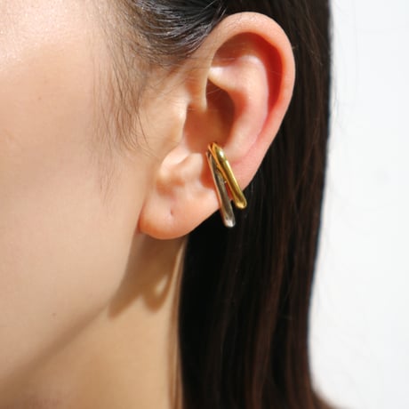 【nikori】two-tone cross ear caff