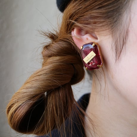【nikori】　cubic botanical lame  ピアス
