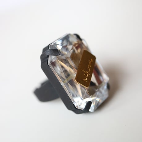 【nikori】　cubic  ring クリアーのみ（マットゴールド金具 or マットブラック金具）