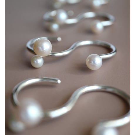 【Paw】tow finger pearl ring