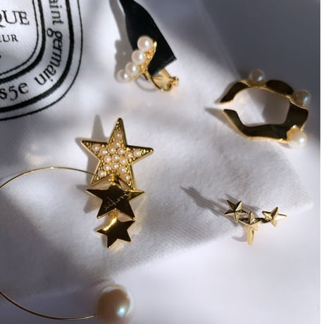【nikori】　three stars  smile　 earring（1ケ販売）