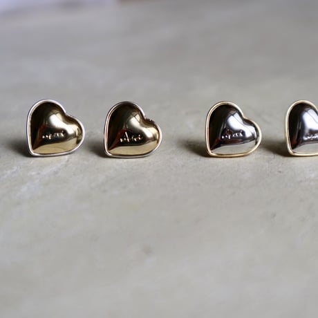 【nikori】　metal heart 　silver top × gold　 pierce / earring