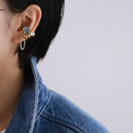 【nikori】mini cubic ear caff