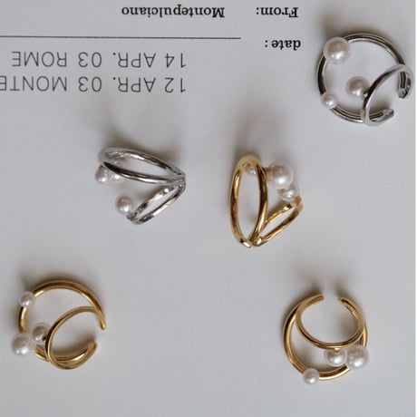 【nikori】W perl ear cuff