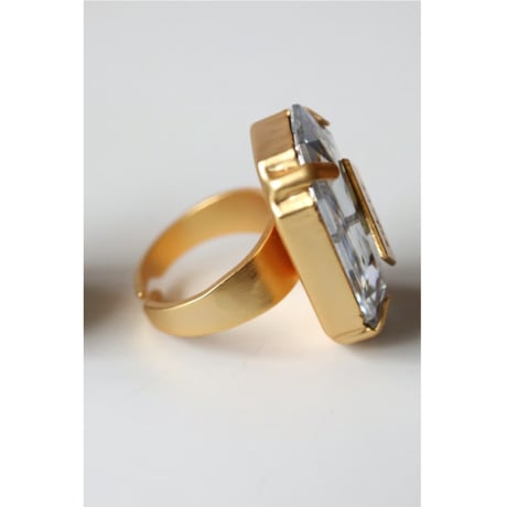 【nikori】　cubic  ring クリアー・ホログラム