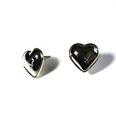 【nikori】　metal heart 　silver top × gold　 pierce / earring
