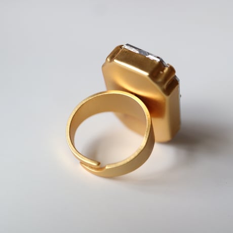 【nikori】　cubic  ring クリアー・ホログラム