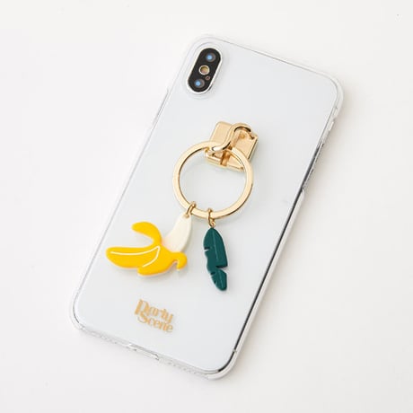 【iPhoneXR,X,XS,7-8plus,6-8対応】バナナリング iPhoneケース（リングスタンド機能付）