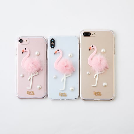 【iPhoneX,XS,7-8plus,6-8対応】フラミンゴiPhoneケース
