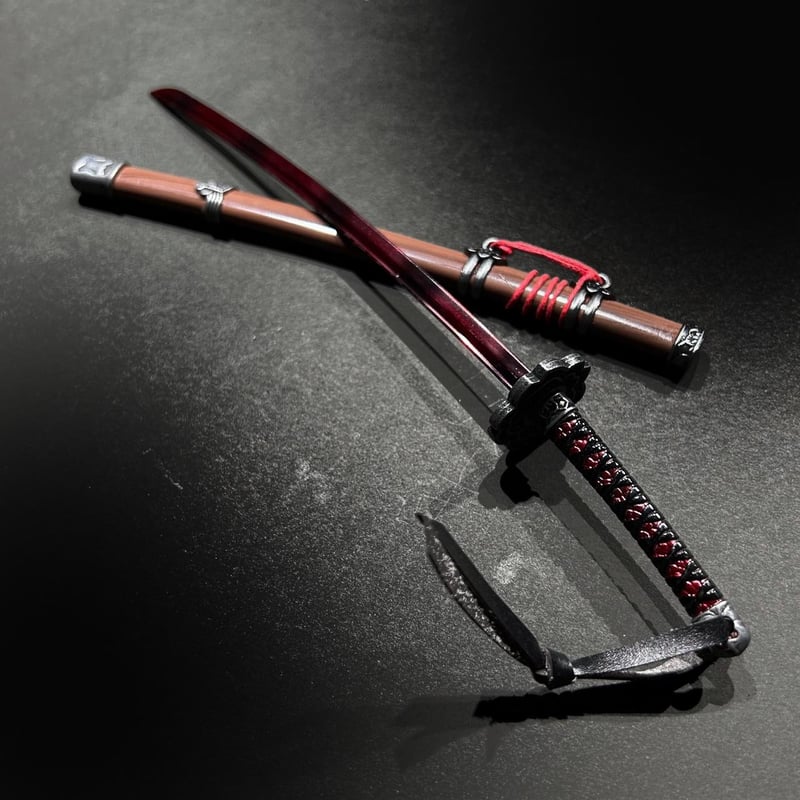 MDD用武具】狼の日本刀・1/4スケール・約25cm・金属製スケール