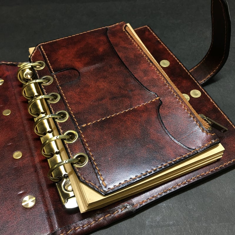 歯車の書』錬金術魔導書風手帳 革製表紙 収納ポーチ付き スチーム