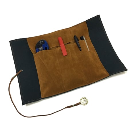 レザー製航海図風　筆入れ　ペンケース