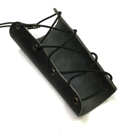 【ブラック・ブラウン】本革製篭手　leather wrist strap