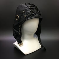 飛行帽風レザー製帽子