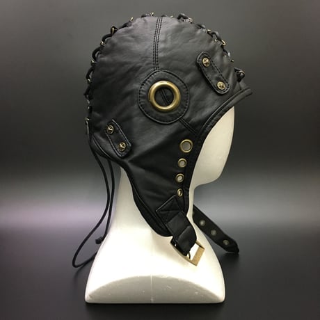飛行帽風レザー製帽子