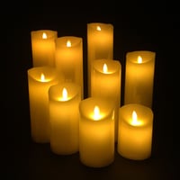リアル蝋燭型（ロウソクガタ）LEDライト　9本セット　10~30cm