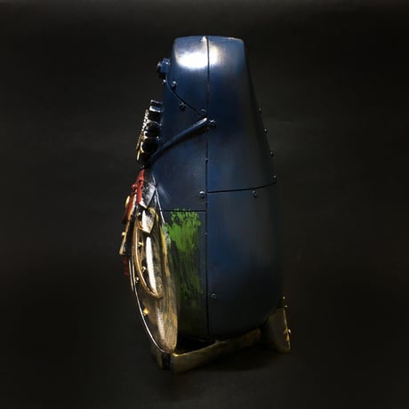 機械梟の貯金箱　青・緑