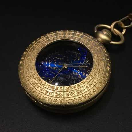 【天干・地支ー北極恒星図】煌星の懐中時計（動作確認済）