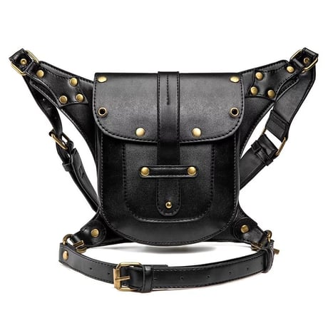 黒革のレッグバッグ