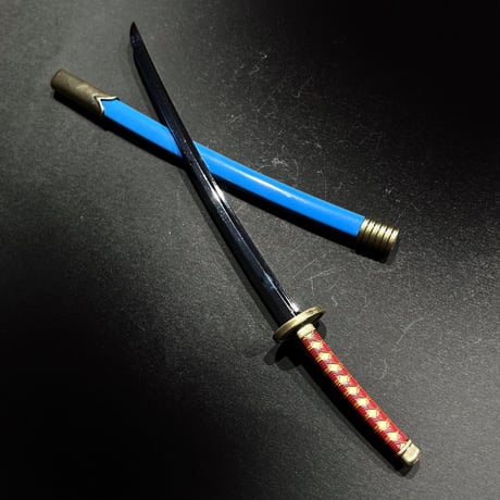 【MDD用武具】青い日本刀・1/4スケール・約25cm・金属製スケール模型008