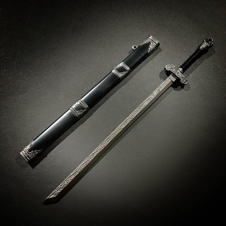 『唐横刀』22cmロングソード　金属製スケール模型  s-025