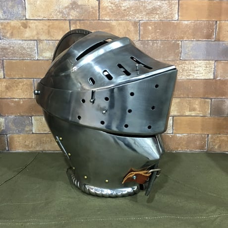 【委託品・中古】西洋ヘルム　ヘルメット　兜　金属製