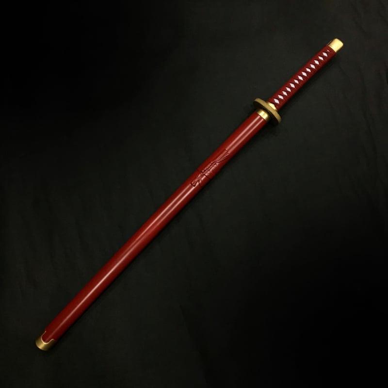 送料込・匿名配送】金属製模造刀/赤鞘【コスプレ】 （模造刀 模擬刀 鬼 