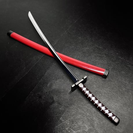 【MDD用武具】紅　日本刀・1/4スケール・約25cm・金属製スケール模型