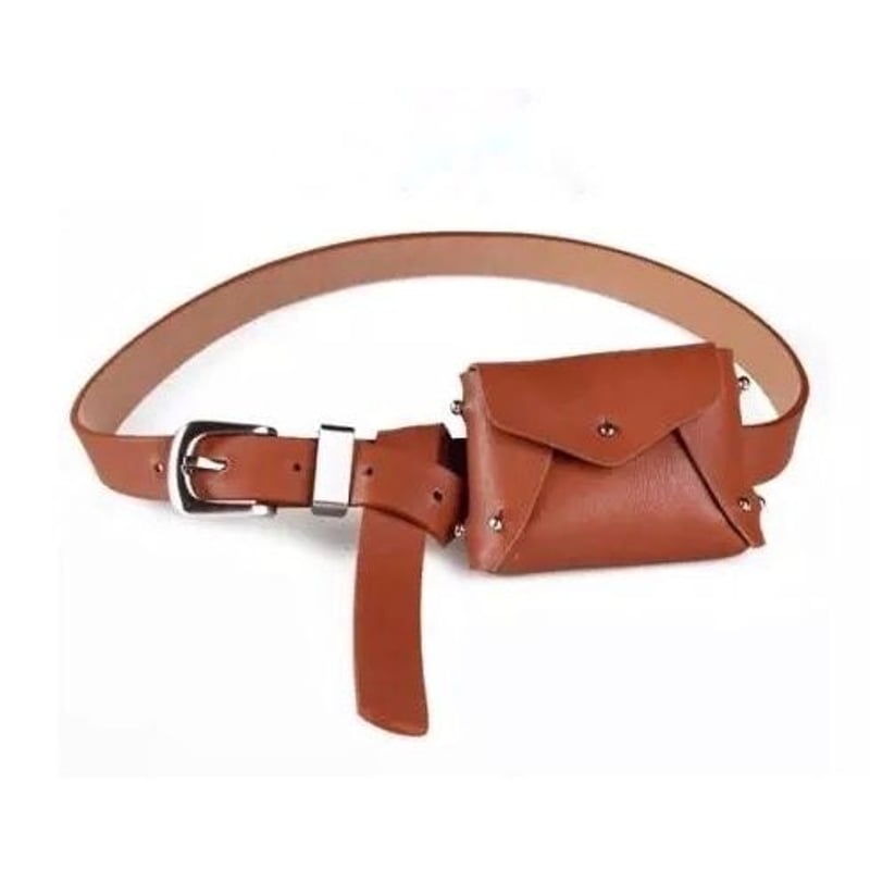 ブラウン・ダークブラウン】ポーチ付きベルト | ジャッキーの隠れ家