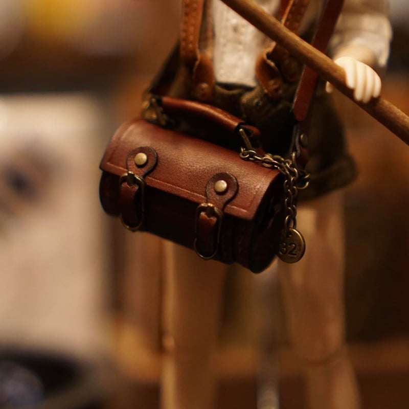 ★ハンドメイド★ ミニチュア バッグ キャメル  ドールアウトフィット ☆ハンドメイド☆ ミニチュア バッグ キャメル ドールアウトフィット