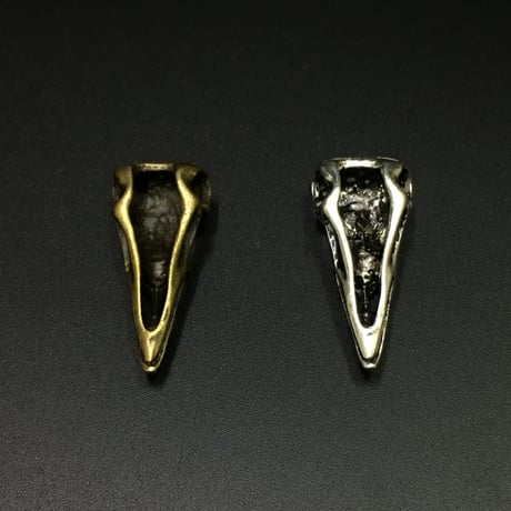 【5点セット】鳥類頭蓋骨風素材　31.9ｍｍ　ｘ　14.4ｍｍ　ｘ　9.7ｍｍ　金属製ハンドメイドパーツ