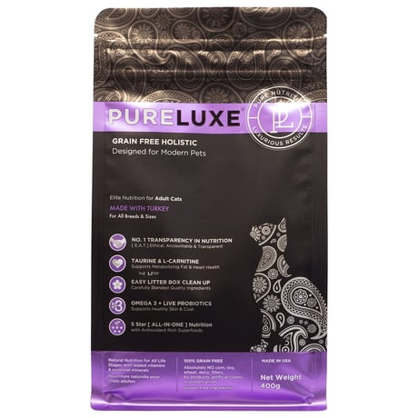 PURELUXE ピュアラックス エリートニュートリション キャットフード フレッシュ ターキー 400g