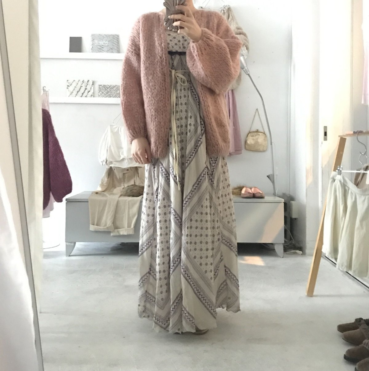 Maiami mohair big knit cardigan | femme robe