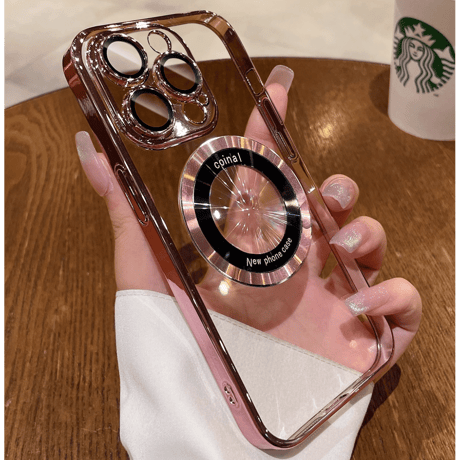 iPhone16/16Proケース MagSafe対応 カメラ保護 クリア メッキ 黄ばまないアイフォン15pro/14/13proカバー[M3521]