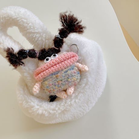 大きい口ガールズ Airpods4/Pro2ケース  キュート airpods3カバー ヘアアレンジご自由 可愛い ギフトにおすすめ 秋冬向け[M2322]