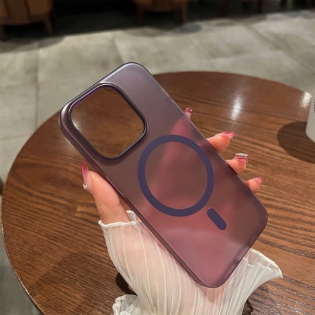 マグセーフ対応 iPhone14/14proケース マット 指紋付かない アイフォン13/12proカバー  シンプル 半透明  お揃い[M3231]
