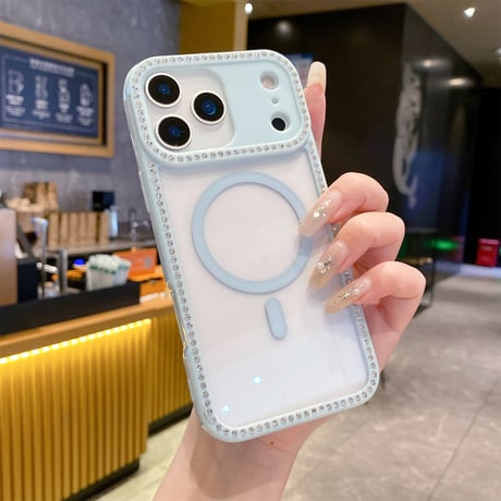 ジュエリーライン iPhone17/17Airケース MagSafe対応 iPhone17Pro/17ProMaxカバー パステルカラー 黄ばまない [M5667]