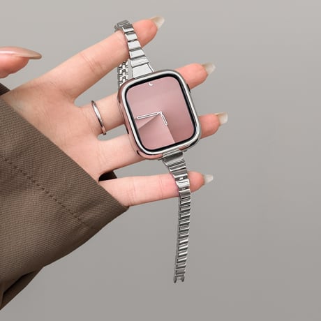 手首の細い方向け AppleWatchバンド 上品 高級感 Series11/10/9 Ultra series8 7 6 5  SE アップルウォッチベルト シンプル 定番[M6495]