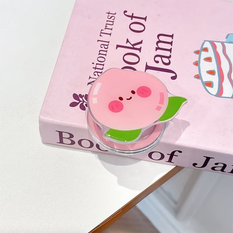可愛い MagSafe対応スマホグリップ にこちゃん果物 磁石グリップ マグネット式スタンド 便利 ギフトにおすすめ[M4326]