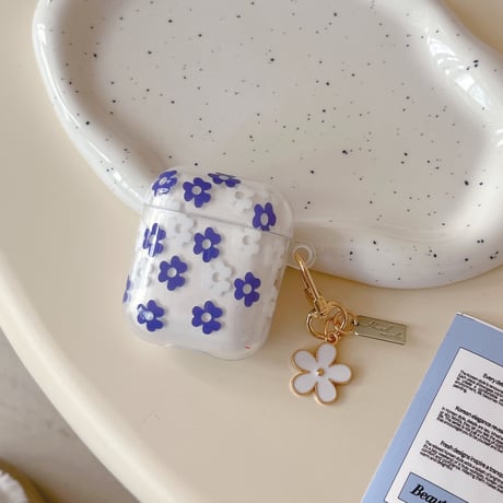 春向け Airpods第四世代ケース 花柄 キーチェーン付 AirpodsPro2ケース airpods3カバー 大人可愛い ギフトにおすすめ [M5187]