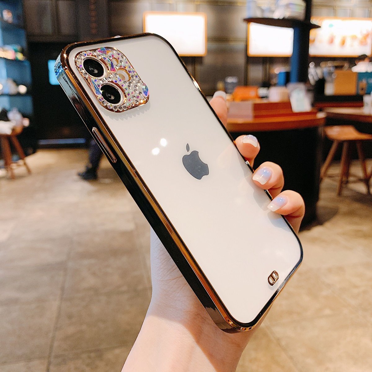デコフレーム iPhone1 焚く 2pro用ピンクゴールドレンズフィルム キラキ